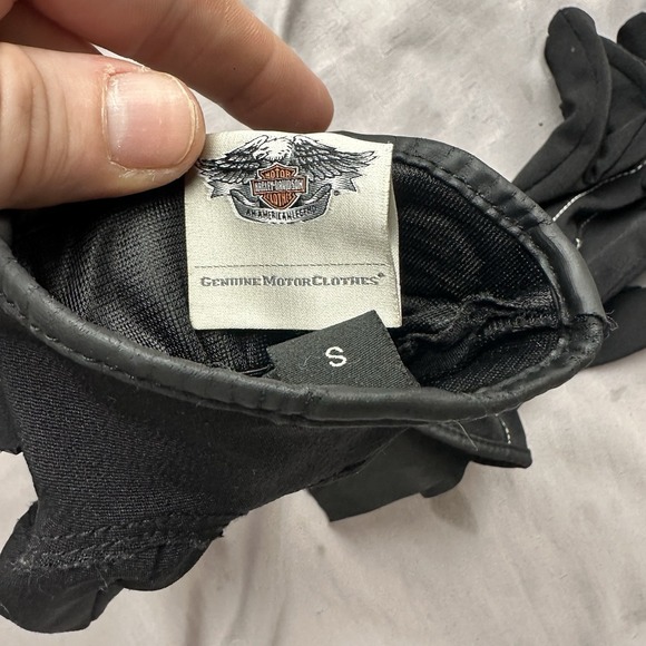 Harley Davidson Motorcycle Mens Unisex Small Black Gloves Warm Small Pair Of 2 - Picture 5 of 6